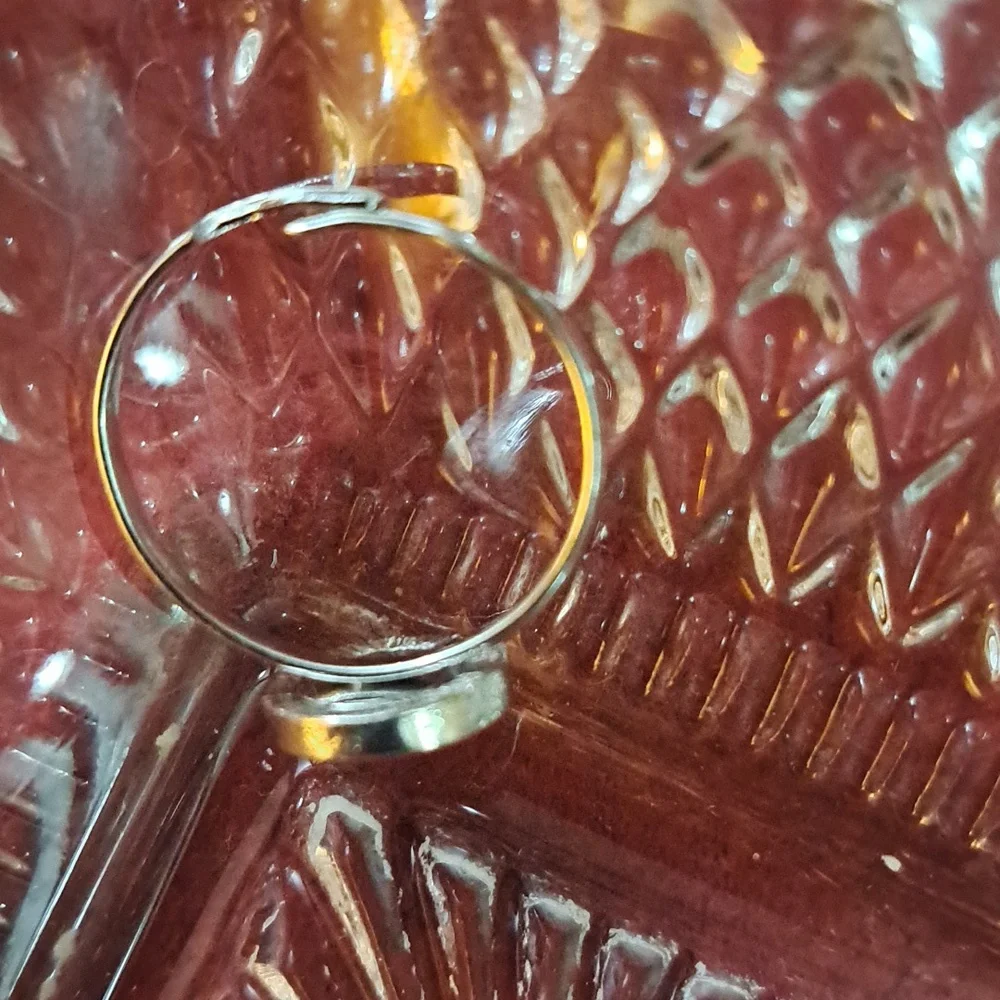 Marbled Brown Silvertone ring - Picture 3 of 4